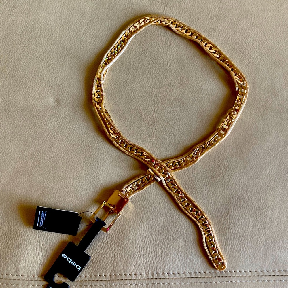 Bebe Gold metal belt.